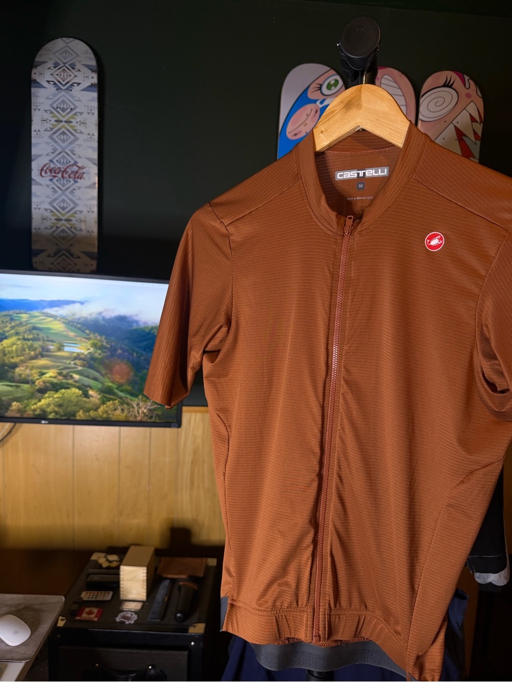 Castelli Men's Espresso Short Sleeve Cycling Jersey | Mocha/Dark Gray | Medium